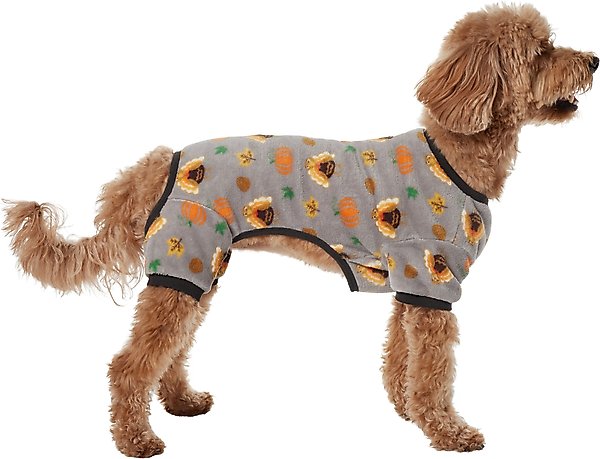 Frisco Lil Turkey Dog & Cat Fleece Pajamas, Medium slide 1 of 7
