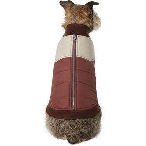 Frisco Colorblock Puffer Dog & Cat Jacket, Tan, Medium