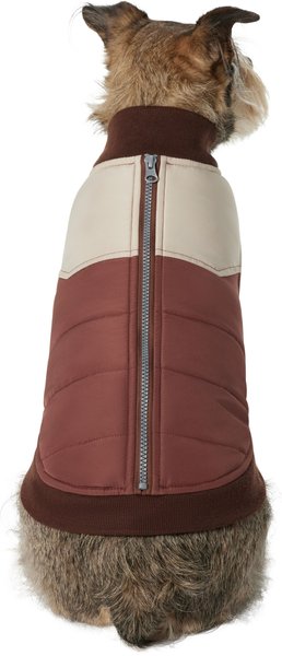 Frisco Lightweight Colorblock Puffer Dog & Cat Jacket, Tan, X-Large slide 1 of 7
