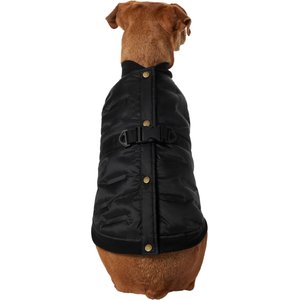 Frisco Belted Puffer Dog & Cat Jacket, Large, Black