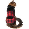 Frisco Mediumweight Plaid Faux Fur Dog & Cat Jacket, Red, Small