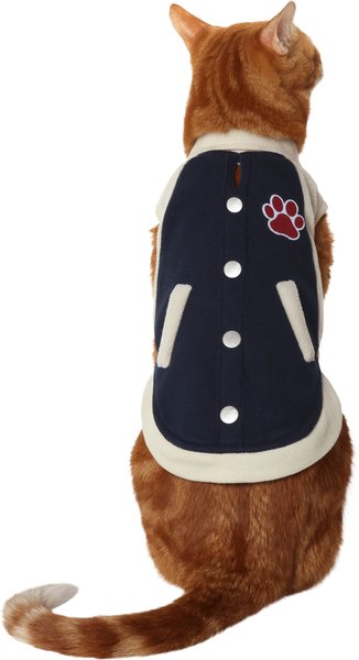 Frisco Varsity Dog & Cat Jacket, X-Small, Navy slide 1 of 9