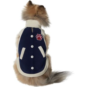 FRISCO Lightweight Varsity Dog & Cat Jacket, Navy, Medium - Chewy.com