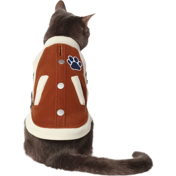 FRISCO Lightweight Varsity Dog & Cat Jacket, Tan, XSmall