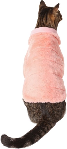 Frisco Lightweight Faux Fur Pink Puffer Dog & Cat Coat, X-Small slide 1 of 8