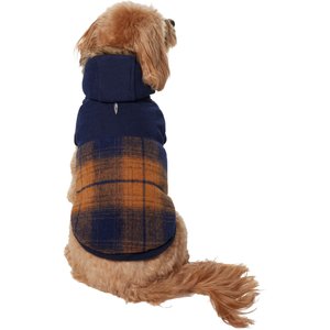 Frisco Mid-Heavyweight Plaid Fleece Lined Dog & Cat Coat, Medium