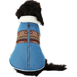 Frisco Western Fleece Lined Faux Zipper Dog & Cat Coat, Medium