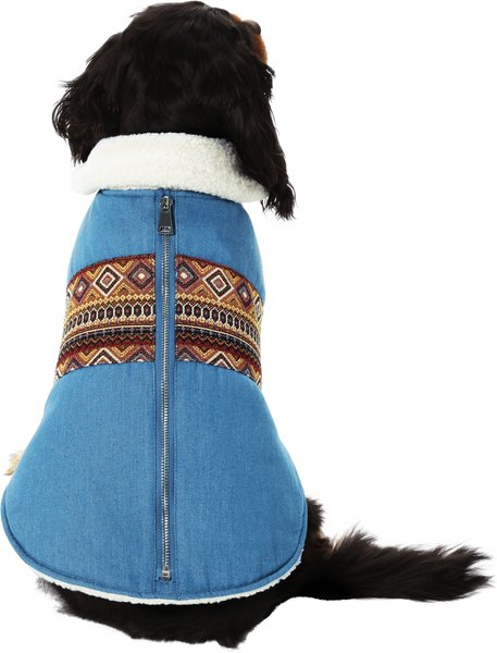 Frisco Mid-Heavyweight Western Fleece Lined Faux Zipper Dog & Cat Coat, Large slide 1 of 7