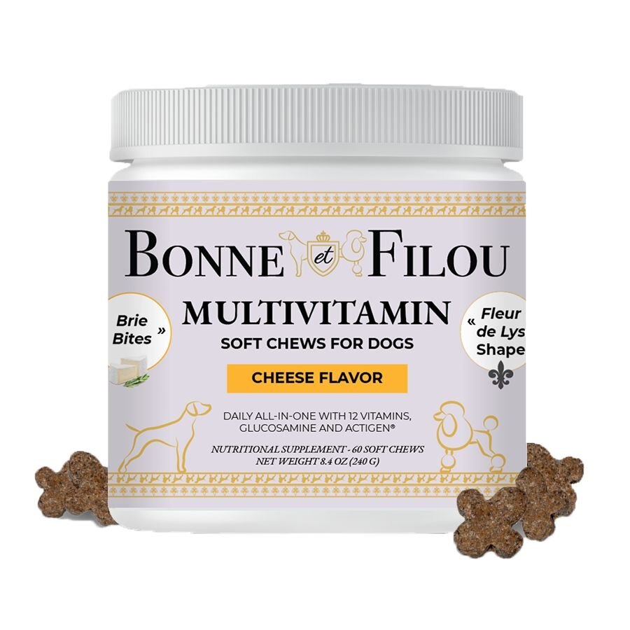 BONNE ET FILOU 12 in 1 Multivitamin Soft Chews Dog Supplement, 60 count ...