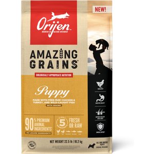 ORIJEN Amazing Grains Puppy Dry Dog Food, 22.5-lb bag