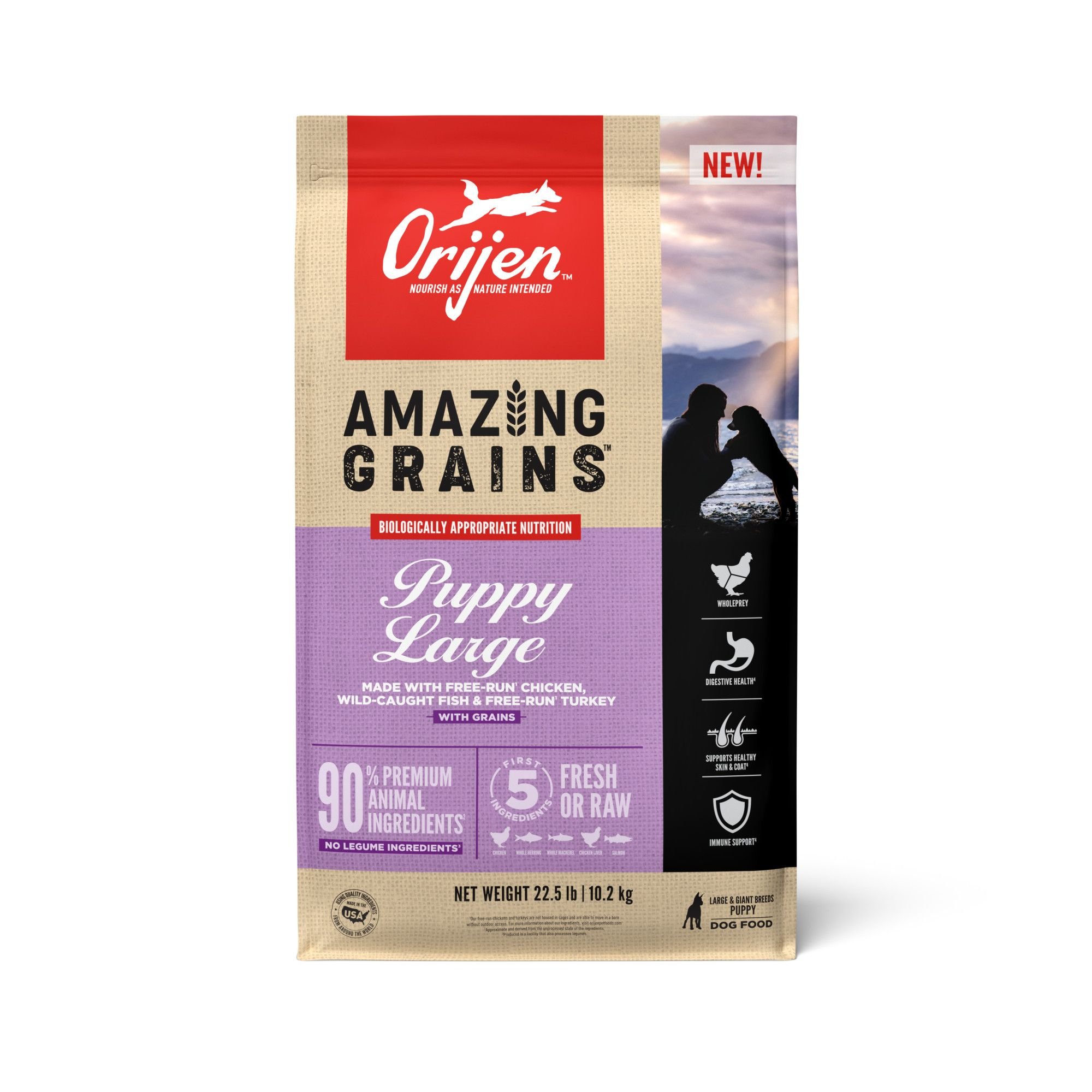 ORIJEN Amazing Grains Puppy Large Breed Dry Dog Food 22.5 lb bag reviews Chewy