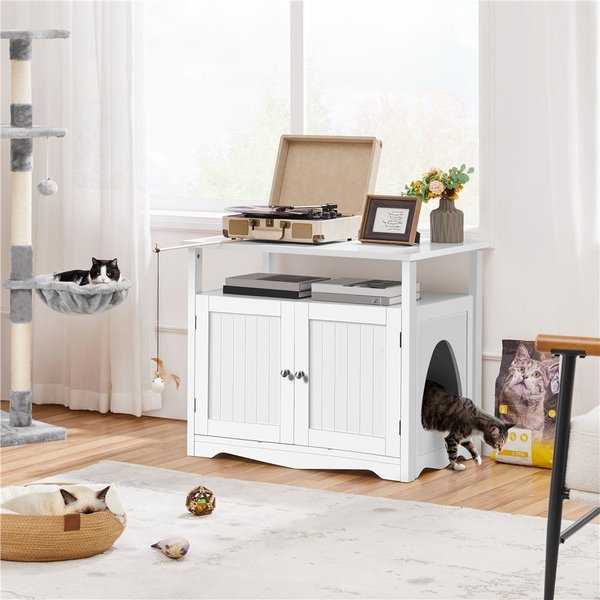 Coziwow End Table with Storage Rack Cat Litter Box Enclosure