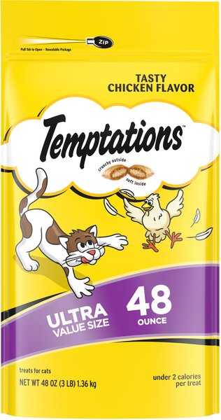 Temptations Classic Tasty Chicken Flavor Soft & Crunchy Cat Treats, 48-oz bag slide 1 of 7
