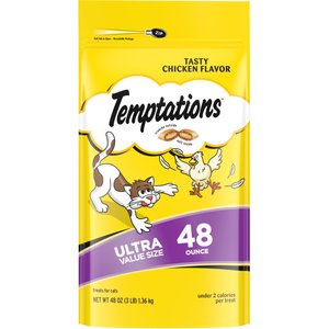 Temptations Classic Tasty Chicken Flavor Soft & Crunchy Cat Treats, 48-oz bag
