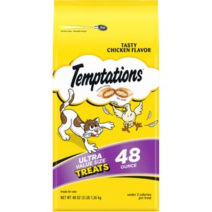 TEMPTATIONS Classic Tasty Chicken Flavor Soft Crunchy Cat Treats