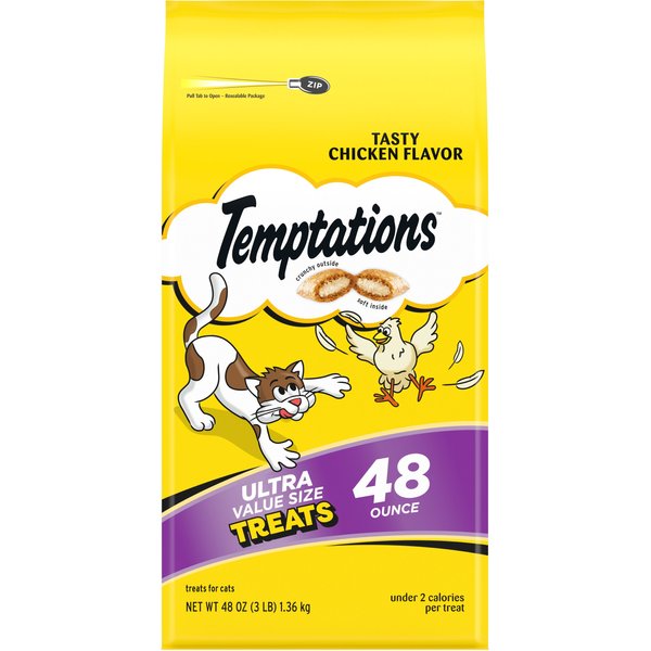 TEMPTATIONS Classic Seafood Medley Flavor Soft & Crunchy Cat Treats, 48