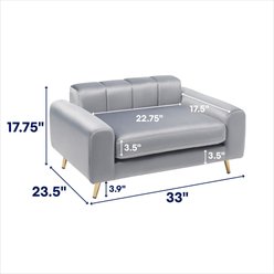 Frisco Elevated Art Deco Dog & Cat Sofa Bed with Removable Cover, Grey, Medium slide 2 of 4