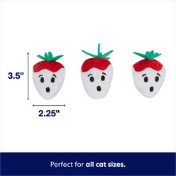 Frisco Halloween Ghost Strawberries Plush Cat Toy with Catnip, 3 count slide 2 of 4