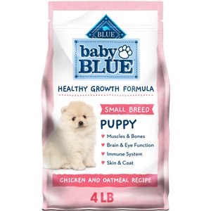 Blue Buffalo Baby Blue Small Breed Healthy Growth Formula Natural Chicken & Oatmeal Rice Recipe Puppy Dry Food, 4-lb bag