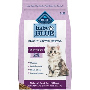 Blue Buffalo Baby Blue Healthy Growth Formula Natural Chicken & Brown Rice Recipe Kitten Dry Food, 2-lb bag