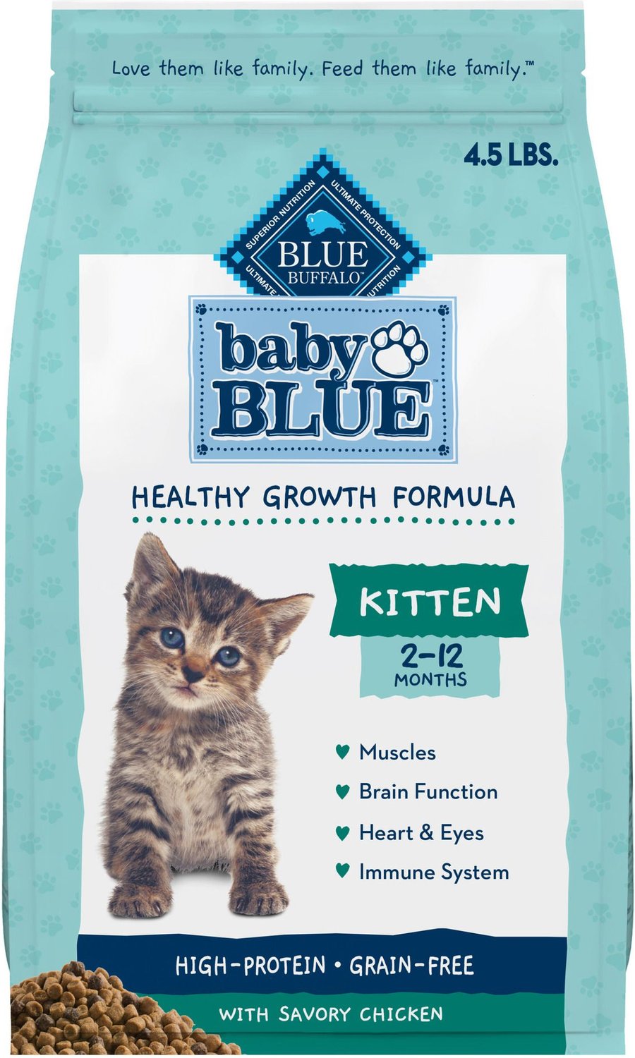 Blue Buffalo Baby Blue Healthy Growth Formula Grain-Free High Protein Chicken & Pea Recipe Kitten Dry Food