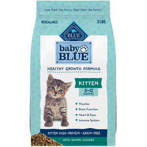 Blue Buffalo Baby Blue Healthy Growth Formula Grain-Free High Protein Chicken & Pea Recipe Kitten Dry Food, 2-lb bag