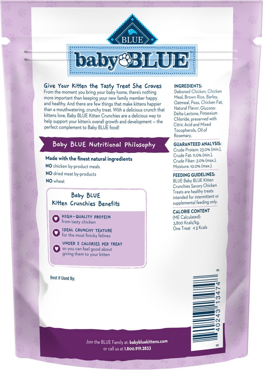 BLUE BUFFALO Baby Blue Savory Chicken Kitten Treats 2 oz bag