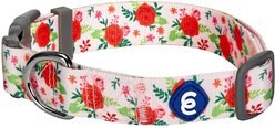 Blueberry Pet Essentials Spring Scent Inspired Garden Floral Adjustable Dog Collar, Baby Pink, Large: 18 to 26-in neck