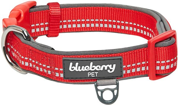 Blueberry Pet 3M Pastel Color Padded Reflective Dog Collar, Red, Medium: 14.5 to 20-in neck slide 1 of 6