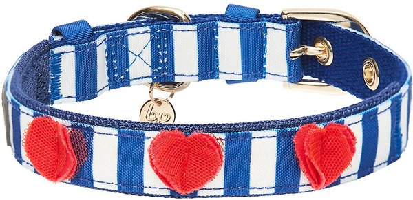 Blueberry Pet Bon Voyage Sea Lover Dog Collar, Chunky Nautical Blue Stripes, Medium: 13 to 16.5-in neck slide 1 of 6