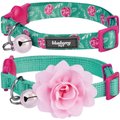 Blueberry Pet The Power of All in One Stunning Plum Adjustable Breakaway Cat Collar with Bell, 2 count, Relaxing Jungle Green