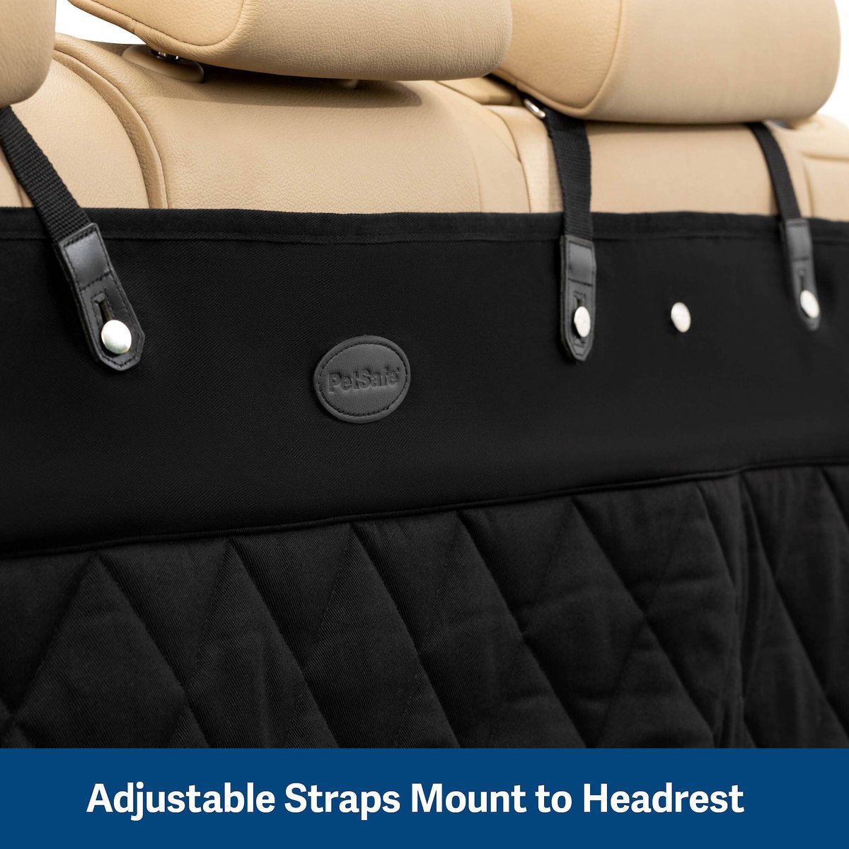 PETSAFE Happy Ride Quilted Hammock Dog Seat Cover, Black