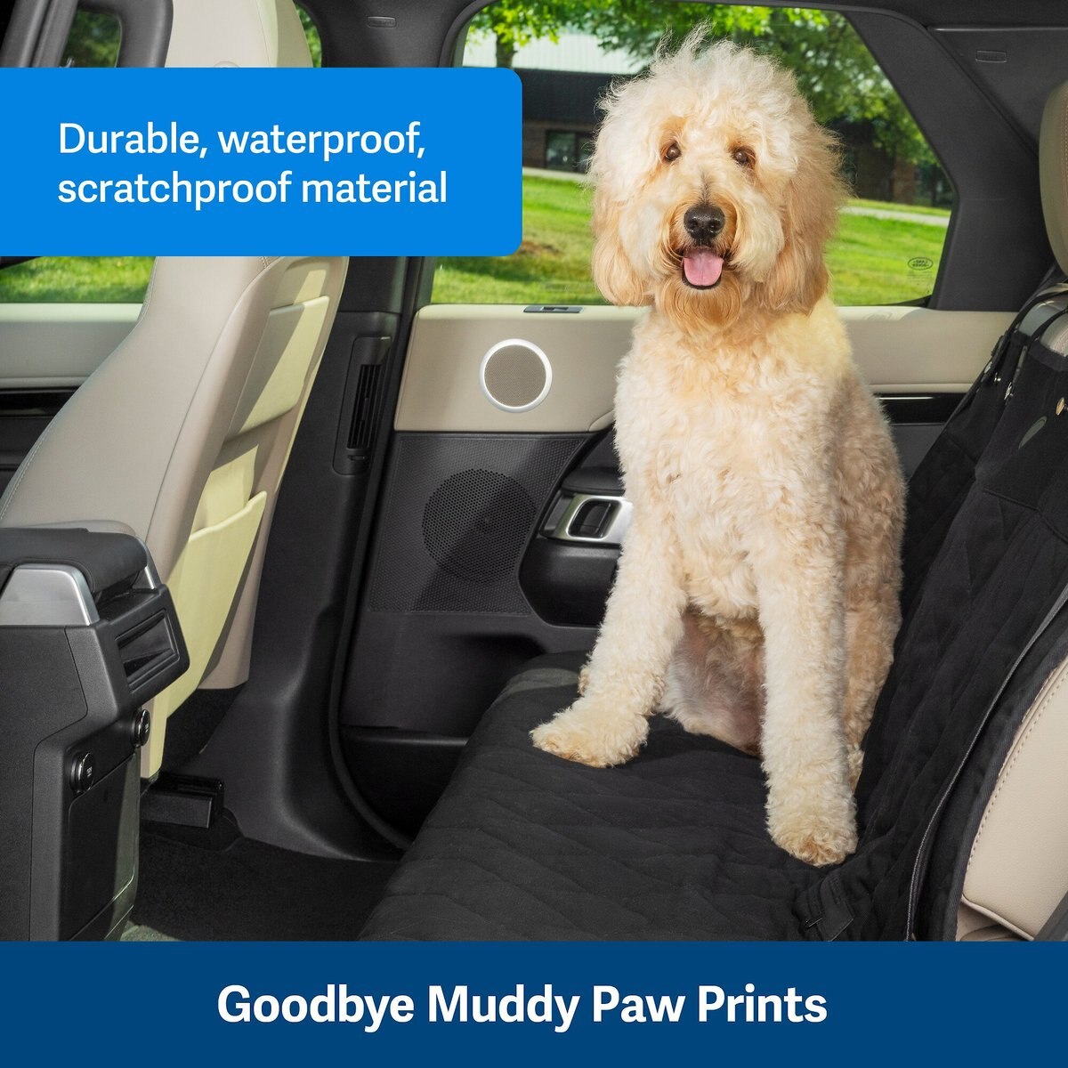 PETSAFE Happy Ride Quilted Hammock Dog Seat Cover, Black