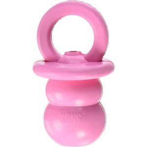 KONG Puppy Binkie Chew Dog Toy, Pink, Medium