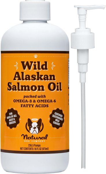 Natural Dog Company Wild Alaskan Salmon Oil Liquid Skin & Coat Supplement for Dogs, 16-oz bottle slide 1 of 9