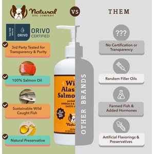 Natural Dog Company Wild Alaskan Salmon Oil Liquid Skin & Coat Supplement for Dogs, 16-fl oz bottle