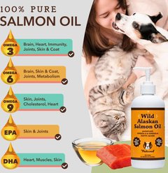 Natural Dog Company Wild Alaskan Salmon Oil Liquid Skin & Coat Supplement for Dogs, 32-oz bottle slide 2 of 8