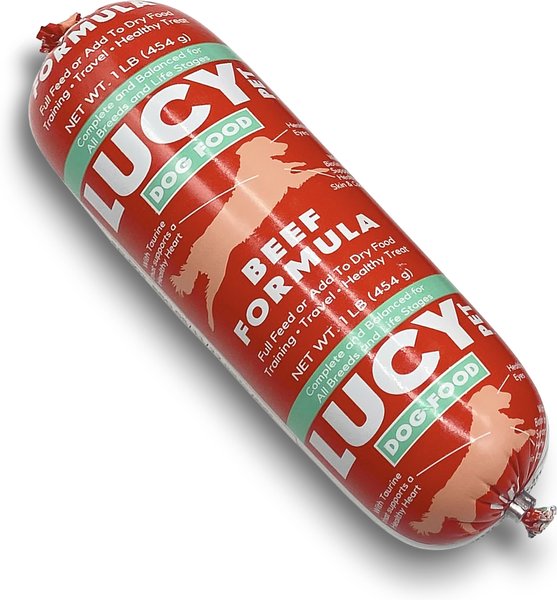 Lucy Pet Products Beef Formula Dog Food Roll, 1-lb bag slide 1 of 9