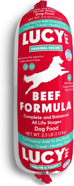 LUCY PET PRODUCTS Beef Formula Dog Food Roll, 2.5lb bag