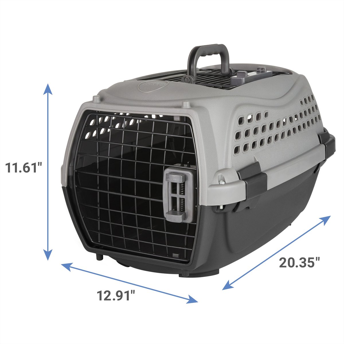 FRISCO Two Door Plastic Dog Cat Kennel 20 in Grey XX Small