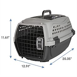 Frisco Two Door Plastic Dog & Cat Kennel, 20-in, Grey, XX-Small slide 2 of 5