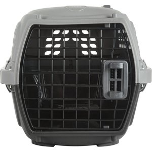 Frisco Two Door Top Load Plastic Dog & Cat Kennel, Grey, 20-in