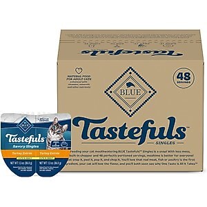 Blue Buffalo Tastefuls Savory Singles Turkey Entrée Cuts in Gravy Adult Cat Food, 2.6-oz cup, case of 24