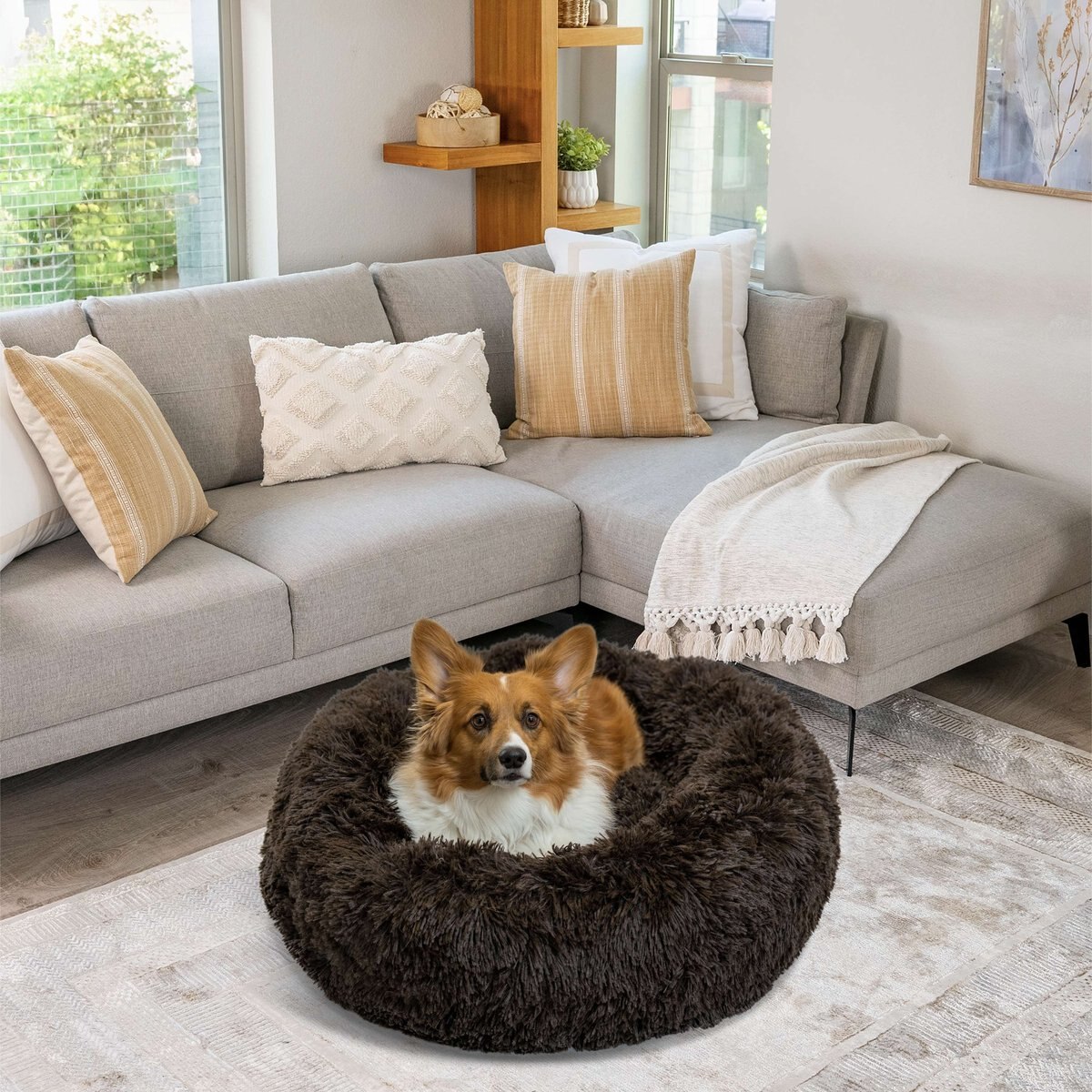 BEST FRIENDS BY SHERI The Original Calming Shag Fur Donut Cuddler Cat