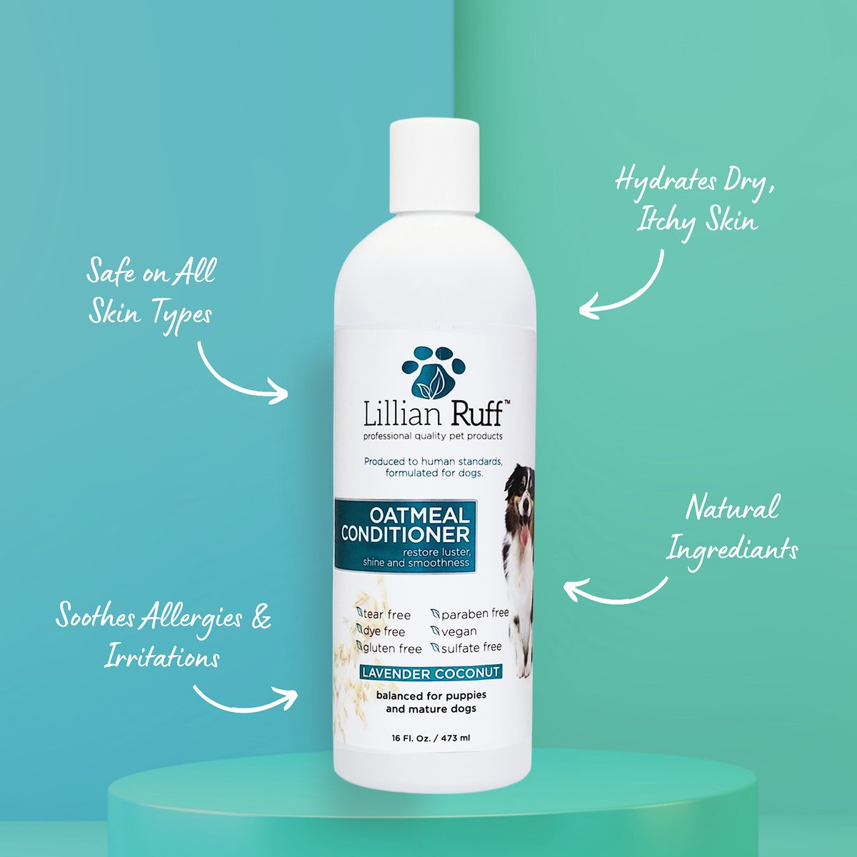 Lillian Ruff Brightening Dog And Cat Shampoo And Oatmeal Conditioner Set