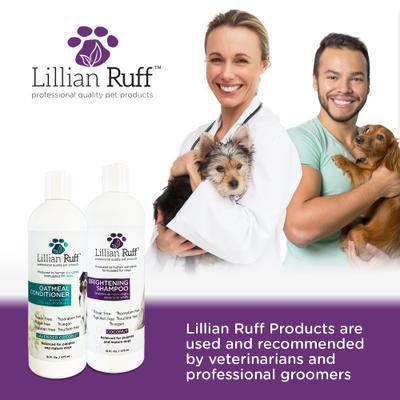 Show full view: Lillian Ruff Brightening Dog & Cat Shampoo & Oatmeal Conditioner Set, 16-fl oz bottles, pack of 2 slide 7 of 9
