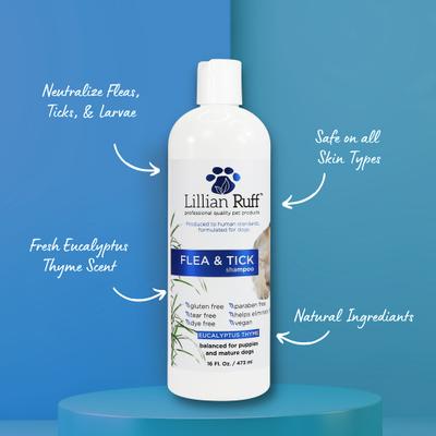Show full view: Lillian Ruff Flea & Tick Dog Shampoo, 16-fl oz bottle slide 3 of 10