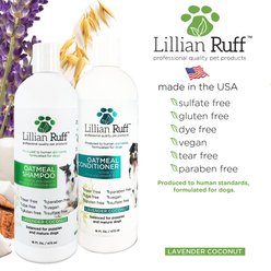 Lillian Ruff Oatmeal Dog & Cat Shampoo & Conditioner Set, 16-fl oz bottles, pack of 2 slide 2 of 9