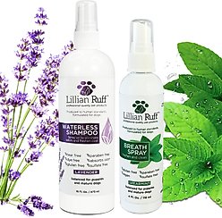 Lillian Ruff Quick Refresh Dog & Cat Shampoo Set, 16-fl oz bottle & 4-fl oz bottle, pack of 2 slide 1 of 9