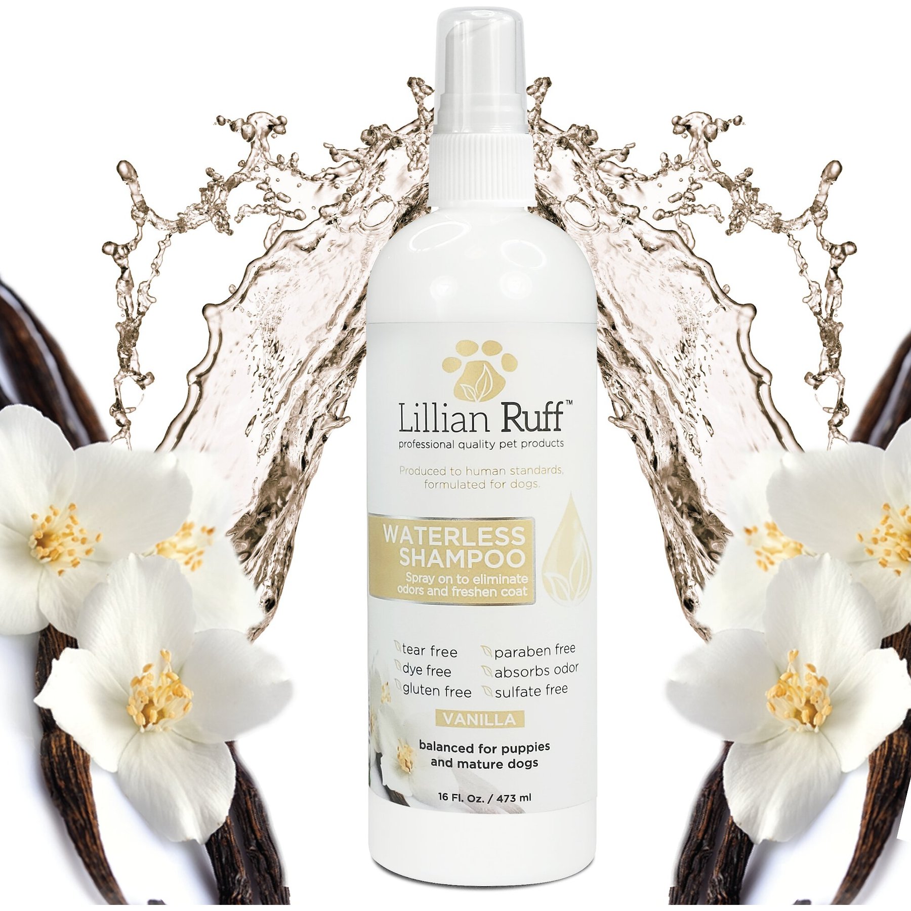 Lillian Ruff Lillian Ruff Waterless Vanilla Dog & Cat Shampoo, 16-fl oz bottle